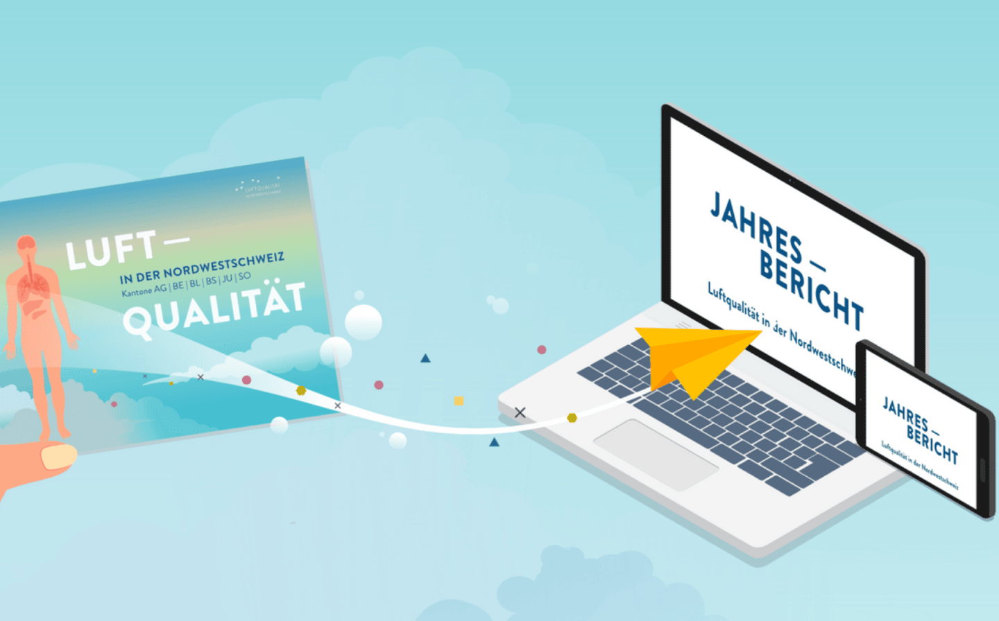 Bannerbild des digitalen Jahresberichts zur Luftqualität Nordwestschweiz
